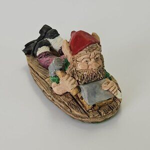 United Design Corp Jolly Old Elf Making Toy House Figurine 1988 Christmas Decor